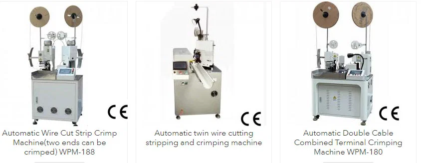 آلات أوتوماتيكية بالكامل لقطع الأسلاك بدقة، وتجريدها، وكبس النهايات الطرفية.