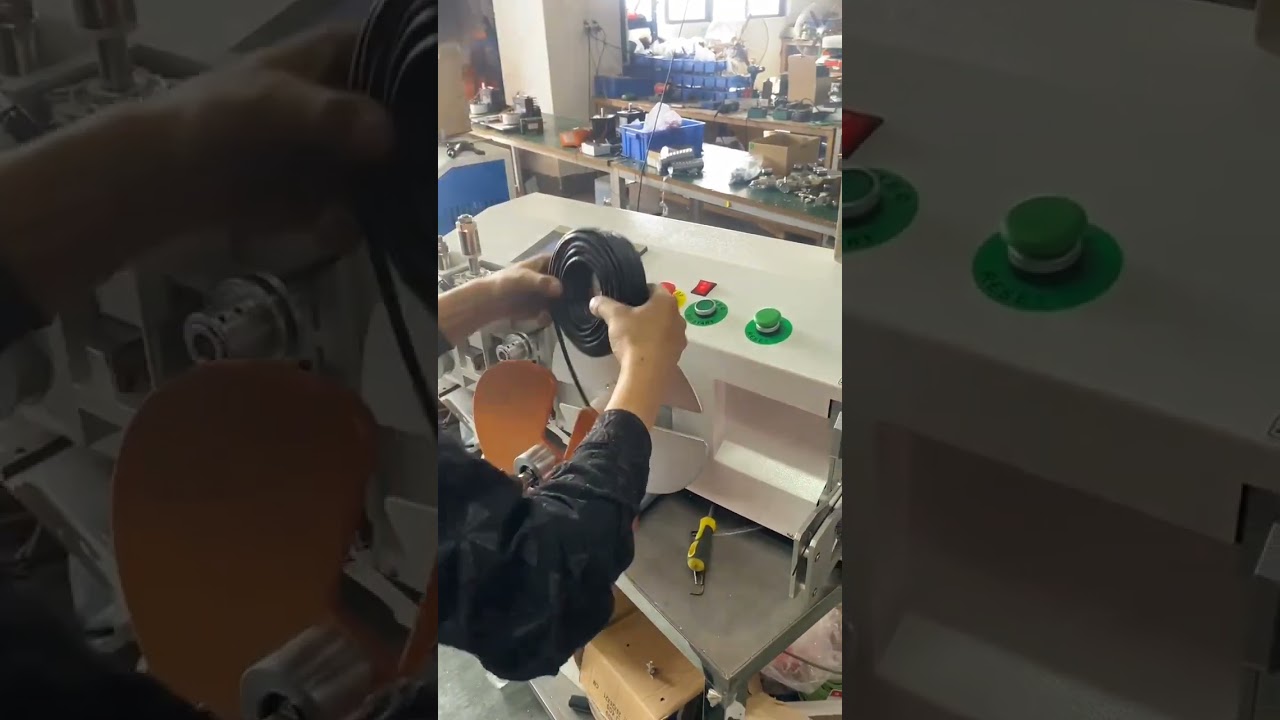 آلة عداد أمتار أوتوماتيكية مع تقطيع ولف وربط الأسلاك #automobile #machine
